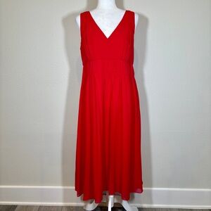 LK Bennett Red Silk Sleeveless Dress Size 10
